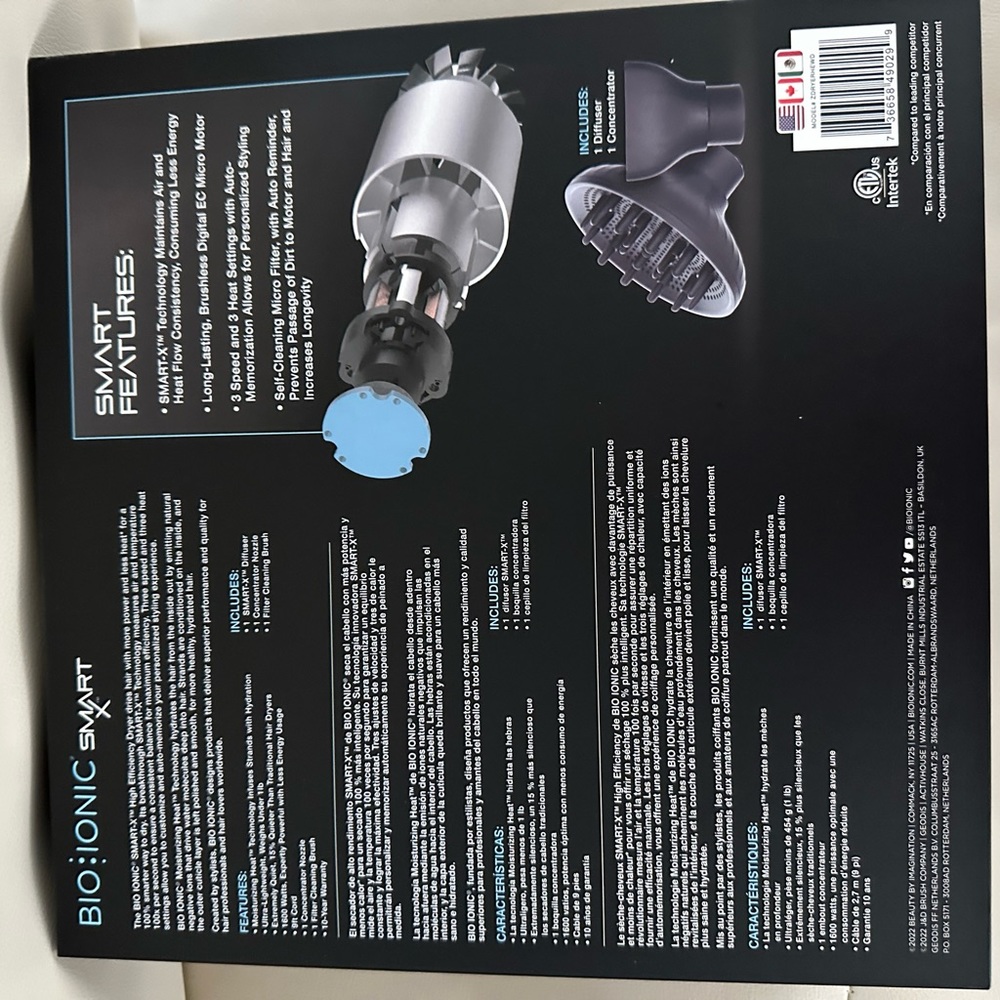 Smart-X Black Hair Dryer with Concentrator and Diffuser - Picture 3 of 5